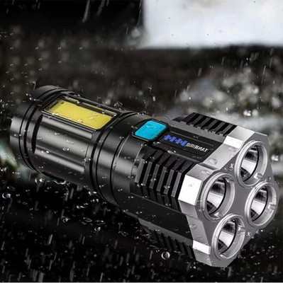 Xydrozen Rechargeable Flashlight Multi-functional Flashlight 3 hrs Torch Emergency Light(Black)