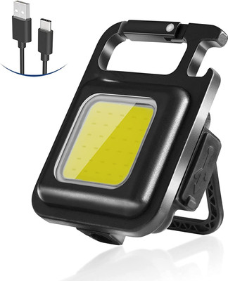 ZOKMOB LED Small key chain Bright Flashlight,Rechargeable COB 3Type Light Mode 1 hrs Torch Emergency Light(Keychain LED Light, Black)