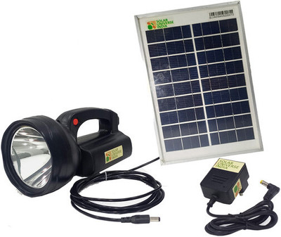 SOLAR UNIVERSE INDIA Search, Focus & Torch Light with inbuilt Battery, Solar Panel & Super Bright LED 18 hrs Torch Emergency Light(Black)