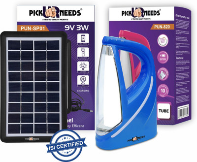 Pick Ur Needs Solar Rechargeable Home Emergency Light 2 Mode Brightness For Study / Camping 5 hrs Torch Emergency Light(Blue With Solar)