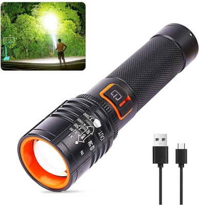 99Drops Mini Rechargeable Pocket Light Zoom COB USB Charging Led Water Proof Torch 1 hrs Torch Emergency Light(Black)