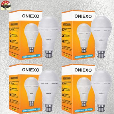 ONIEXO 12W Rechargeable LED Bulb for Home and Emergency Use-D29 4 hrs Bulb Emergency Light(White)