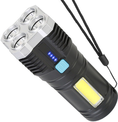 Wifton Powerful Tactical Flashlights with 4 Lighting Modes-Black 3 hrs Torch Emergency Light(Black)