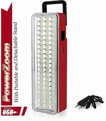 HASRU 60 High-Bright LED Light with Android Charging Support Emergency Stand 8 hrs 8 hrs Flood Lamp Emergency Light(Red)