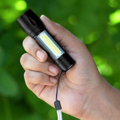 Xydrozen USB Flashlight, Portable Ultra Bright Flashlight-Black Torch(Black, 9.4 cm, Rechargeable)