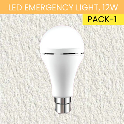 YAROH 12W Rechargeable Inverter LED Bulb with Upto 4H.Power Cut Lighting Pack of_1Y106 4 hrs Bulb Emergency Light(White)