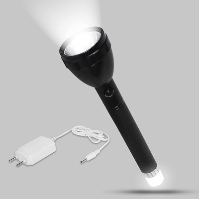 Dazzel Flex Dual Mode Led Emergency Rechargeable Long Range Torch Up to 1 Km with Backlight Torch(Black, 27 cm, Rechargeable)