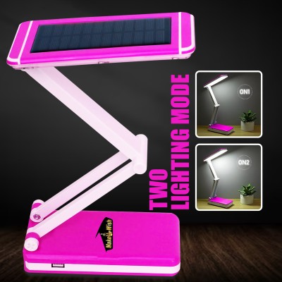 Make Ur Wish Solar Rechargeable 36 SMD LED Adjustable Table Lamp With Mobile Charging 4 hrs Torch Emergency Light(Pink)