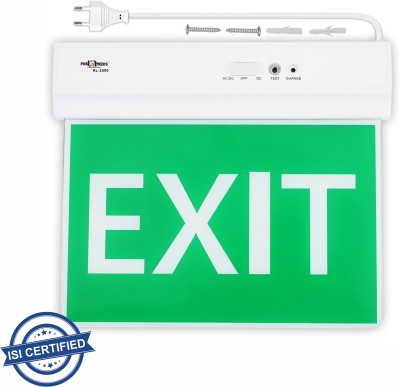 Pick Ur Needs Emergency Exit Door Sign With LED Light Rechargeable Ceiling & Wall Mount 0 hrs Flood Lamp Emergency Light(White, Green)