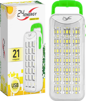 24 ENERGY Mini Emergency Rechargeable light with 21 LED + 1000mAh 4 hrs Flood Lamp Emergency Light(Green)
