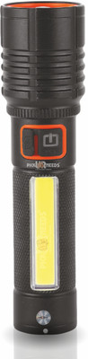 Pick Ur Needs Rechargeable 100W Small Search Metal Torch+ COB 3 Brightness Mode LED Light 3 hrs Torch Emergency Light(Black)