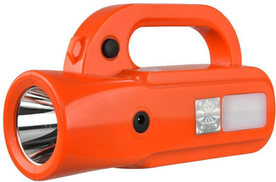 GLOBEAM Bhumi ABS Plastic Torch Having 4500 mAh Battery with 10 Hours Backup 10 hrs Torch Emergency Light(Orange)