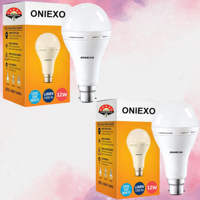 ONIEXO 12W Portable Rechargeable Emergency LED Bulb-D17 4 hrs Bulb Emergency Light(White)
