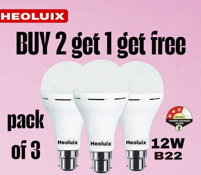 heoluix 12 W Rechargeable bulb 4 hrs Bulb Emergency Light(White)