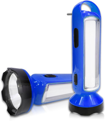 Daily Needs Shop LED Rechargeable Floor Lantern Lamp 18 Bright SMD Tube 8 hrs Torch Emergency Light(Blue)