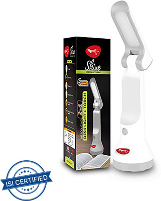 Pigeon Shine 2 in one desk and (White) 10 hrs Torch Emergency Light(White)