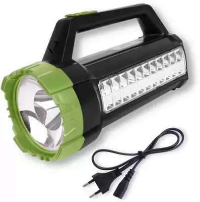 GLOWISH 500 METER LONG RANGE POWERFUL SEARCHLIGHT WITH SIDE SUPPORT LED 4 hrs Torch Emergency Light(Green)
