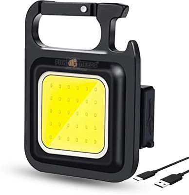 Pick Ur Needs Chargeable Mini Pocket Keychain LED 2 Mode Light Keychain For Bike / Home / Car 3 hrs Torch Emergency Light(Black)