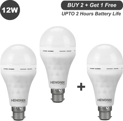 HENONIX LED Emergency Bulb1 2W Rechargeable, Power Backup for Homes & Offices 2 hrs Bulb Emergency Light(White)