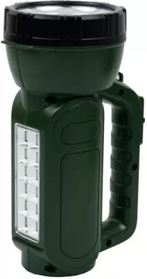 GLOWISH DP LED ARMY GREEN PORTABLE RECHARGEABLE SEARCHLIGHT WITH 12 SUPPORT LED 6 hrs Torch Emergency Light(Green)
