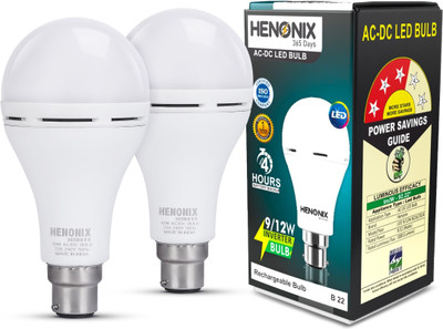 HENONIX 12W B22D LED Rechargeable 4 hrs Bulb Emergency Light(White)