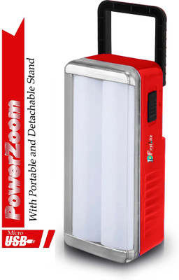 FIRSTLIKE Portable High-Bright 2 Tube With Android Charging Support Rechargeable 6 hrs Lantern Emergency Light(Red)