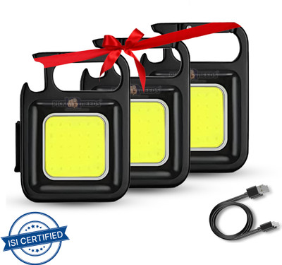 Pick Ur Needs Multifunction Keychain LED Torch Light with Bottle Opener Mini COB 500 lumens 6 hrs Lantern Emergency Light(Pack of 3)