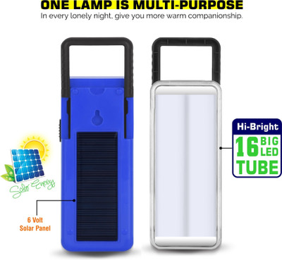 VR Bright Lite Rechargeable Led Tube With Solar Table Lamp,Emergency Lights 8 hrs Lantern Emergency Light(Blue)