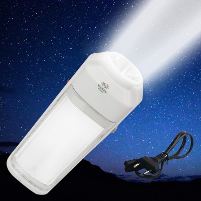 Waken Rechargeable LED Emergency Light and Torch 2in1 for Home Travel Pocket Size 3 hrs Torch Emergency Light(White)