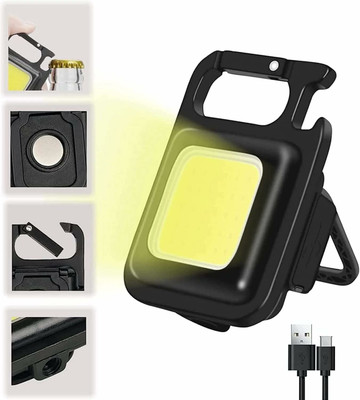 Wifton Rechargeable Keychain 3 light modes with folding bracket bottle opener-1pc 3 hrs Torch Emergency Light(Black)