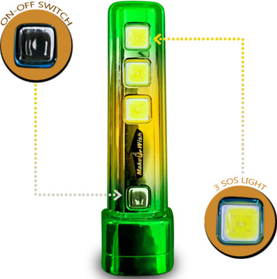 Make Ur Wish Rechargeable Led Torch Light 5 In 1 Long Range Upto 700M Battery Backup 6 hrs 6 hrs Torch Emergency Light(Pack Of 1)