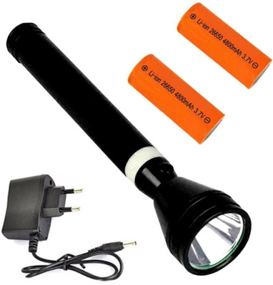 QDF New Rechargeable Most Powerful 3 Mode LED 1000 Meter Metal Body 15W Flashlight Torch(Black, 27 cm, Rechargeable)