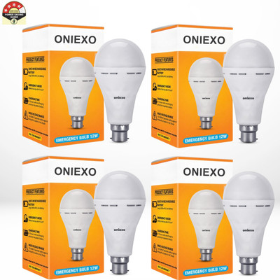 ONIEXO 12W Rechargeable LED Bulb for Home and Emergency Use-D07 4 hrs Bulb Emergency Light(White)
