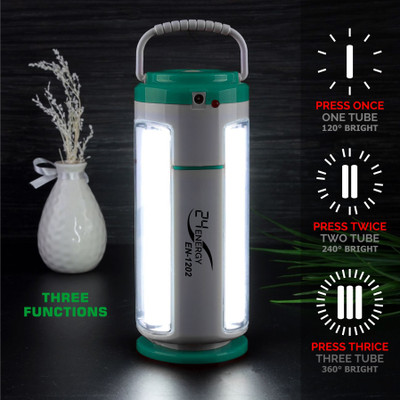 EN 24 Green, White Plastic Table Lantern(20 cm X 8 cm, Pack of 1)