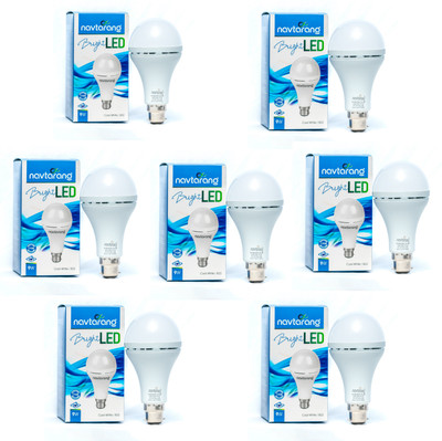 NAVTARANG 9 Watt Emergency LED Bulb | B22 Base | Pack of 7 | Cool White Upto 4 hrs Bulb Emergency Light(Cool White)