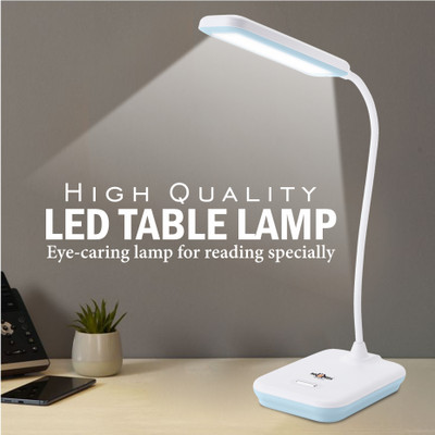 Daily Needs Shop Rechargeable Desk LED Table Lamp With Touch Dimmer Adjustable Brightness 3 Hrs Study Lamp(22 cm, White)