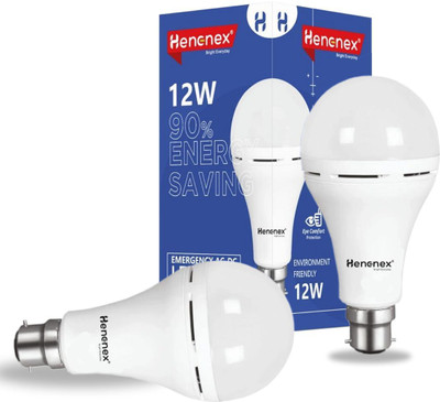 Henonex 12W LED Bulb for Blackout Situations|Pck of 2 4 hrs Bulb Emergency Light(White)