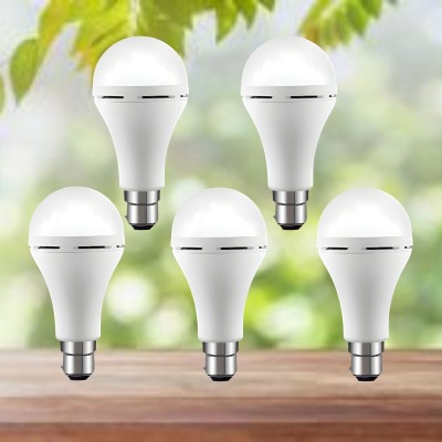 FRONY Emergency 15W Inverter LED Bulb with 1200mAh Rechargeable Battery Pack of 5 L281 4 hrs Bulb Emergency Light(White)