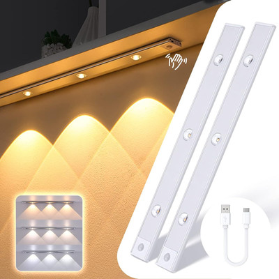 Nairo Under Cabinet Lights Led Motion Sensor Indoor,Usb Rechargeable,3 Light Modes 8 hrs Flood Lamp Emergency Light(Warm, Neutral, White)