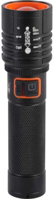 UNZAG (Zoomable Led Metal Torch)5 Modes Flashlight, Super Bright I 2 hrs Lantern Emergency Light(Black, Red)