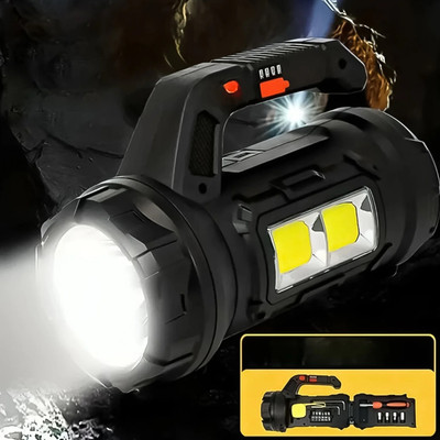 WunderVoX 5 in 1 Screwdriver Set Long Range Torchlight (18 W) 10 hrs Torch Emergency Light(Black)