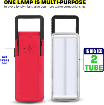 EN 24 Hi-Bright led Tube Light 2 Stage Lighting Mode with 1600mAh Battery Rechargeable 4 hrs Flood Lamp Emergency Light(Red)