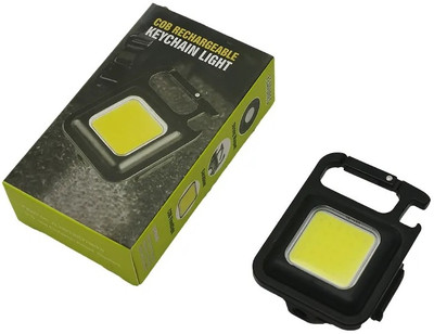 ASTOUND 800Lumens COB Bright Rechargeable Keychain Flashlights 3 hrs Torch Emergency Light(Black)