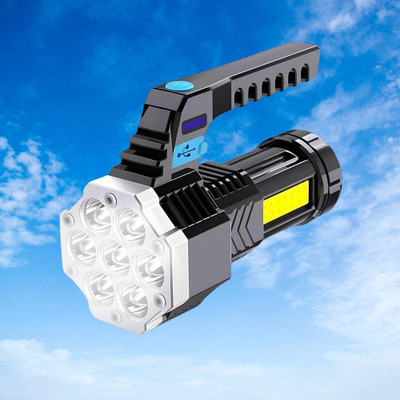 ASTOUND USB Rechargeable LED Flashlight, High Lumen COB Torch 4 hrs Torch Emergency Light(Black)