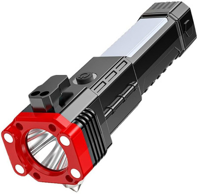 ASTOUND Magnetic Holder Rechargeable Torch Hammer Seatbelt Cutter 5 hrs Torch Emergency Light(Multicolor)