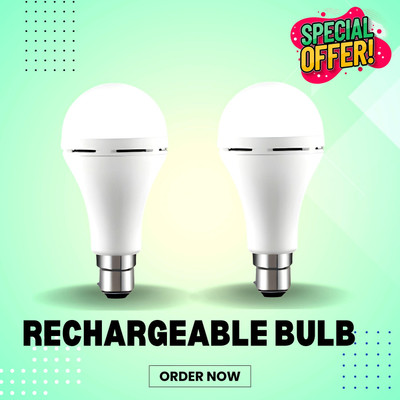 VR Bright Lite Rechargeable Emergency Bulb Inverter Bulb for home 4Hr battery backup_Pack4 H457 3 hrs Bulb Emergency Light(White)