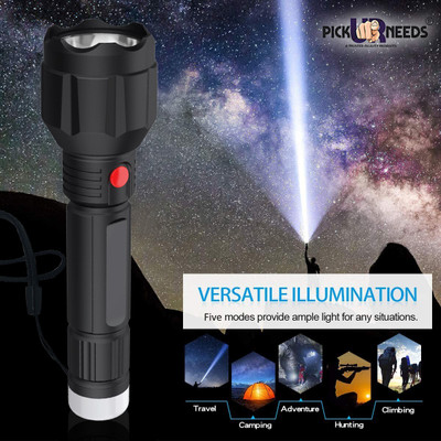 Daily Needs Shop Lithium Battery Mini Pocket Rechargeable Flashlight With Night Lamp Hand Torch Emergency Light 3 hrs Torch Emergency Light(Black)