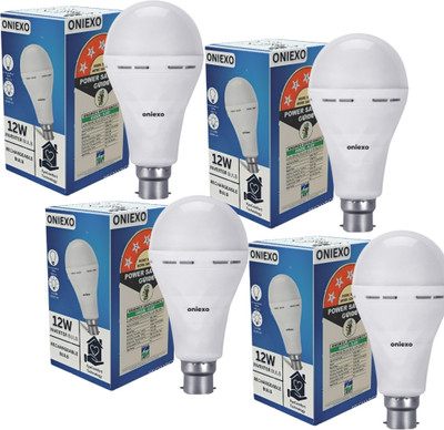 ONIEXO Automatic Charging 12W Emergency LED Bulb-024 4 hrs Bulb Emergency Light(White)