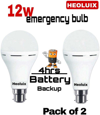 heoluix 12 Watt Inverter charging bulb 4 hrs Bulb Emergency Light(White)