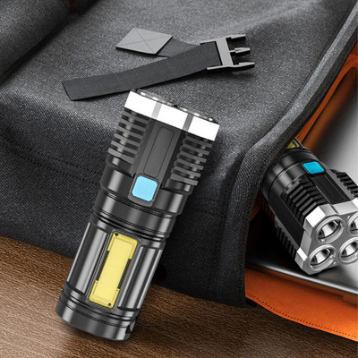 Wifton Rechargeable Flashlight LED Floodlight Torch 3 hrs Torch Emergency Light(Black)